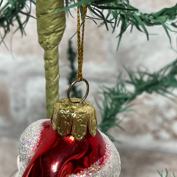 Santa Glitter Ornament with THE LIST Glitter Blown Glass Ornament Vibrant Fun. - Picture 6 of 8